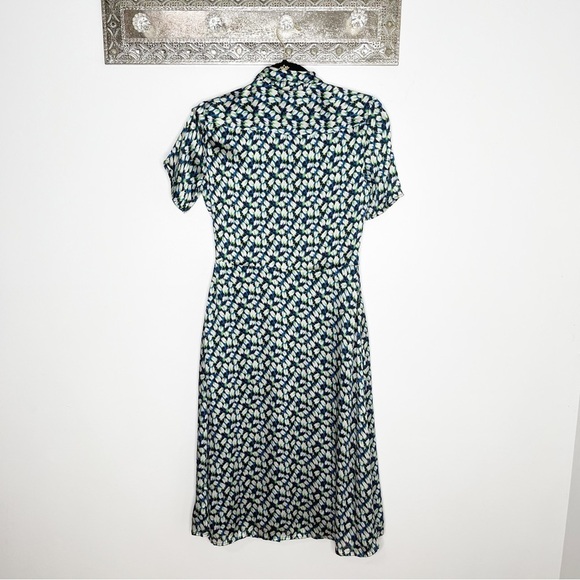 Jason Wu Collection Green Button Up Printed Day Midi Dress Size 2 - Picture 3 of 11